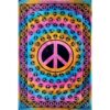 Peace Sign Tie dye Wall Hanging Handmade Cotton Tapestry 84" x 54" inch VTrendz