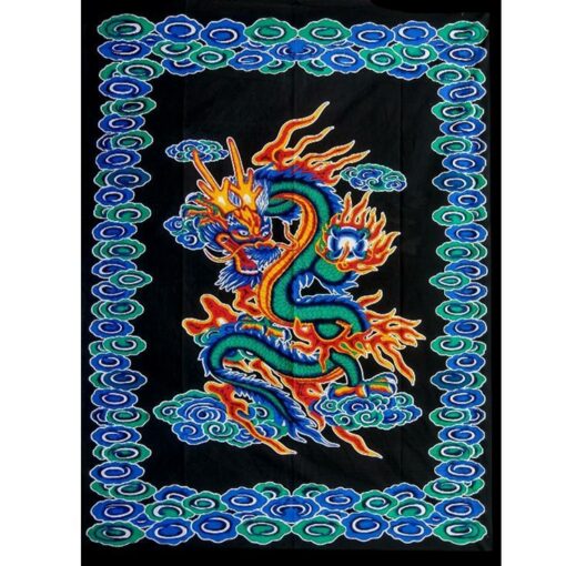 Dragon Wall Hanging Handmade Cotton Tapestry 84" x 54" inch