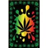 Hemp/Cannabis Splash Rasta Color Wall Hanging Handmade Cotton Tapestry 84"x54" inch VTrendz