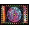 Zodiac Multicolor, Black and white, Tye Dye Wall Hanging Handmade Cotton Tapestry 84"x54" inch VTrendz