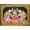 Goddess Laxmi, Saraswathi and Lord Ganesh Poster Wall Hanging Handmade Cotton Tapestry 40"x30" inch VTrendz