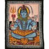 Lord Shiva With Nandi Poster Wall Hanging Handmade Cotton Tapestry 40"x30" inch with color options VTrendz