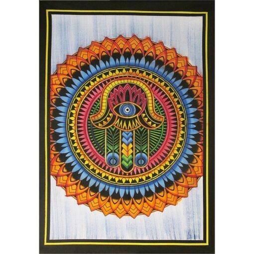 Hamsa Hand Poster Wall Hanging Handmade Cotton Tapestry 40" x 30" inch