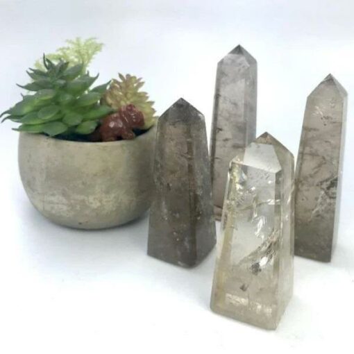 Smoky Quartz Obelisk Tower: Jumbo Healing Wand for Grounding, Detoxification & Emotional Stability
