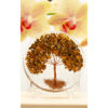 Orgone Coaster / Disc / Plate with Tiger Eye Natural Stone Tree of Life 3.5" inch diameter