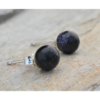 Blue Goldstone 10mm Round Natural Crystal Studs Earrings VTrendz