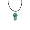 Green Aventurine Mushroom Carved Pendant Necklace Natural Crystals For Energy Balancing, Meditation, Reiki, Healing Approx. 2cm Pendant VTrendz