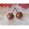 Goldstone 10mm Round Natural Crystal Studs Earrings VTrendz