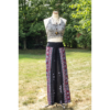 Black Palazzo Pant Flower Print Rayon Comfy & Trendy Thai Boho Pant One Size Fits Most 100% Rayon VTrendz