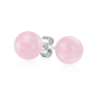 Rose Quartz 10mm Round Natural Crystal Studs Earrings VTrendz