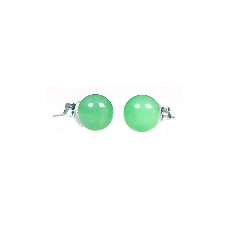 Green Aventurine 10mm Round Natural Crystal Studs Earrings - Image 3