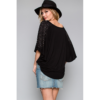 16066S- Bat sleeves Black Vocal Top with Rhinestones VTrendz