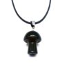 Black Onyx Mushroom Carved Pendant Necklace Natural Crystals For Energy Balancing, Meditation, Reiki, Healing Approx. 2cm Pendant VTrendz