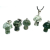 Moss Agate Mushroom Carved Pendant Necklace Natural Crystals For Energy Balancing, Meditation, Reiki, Healing Approx. 2cm Pendant VTrendz