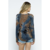 Cold Shoulder Tie Dyed Vocal Top with Rhinestones VTrendz