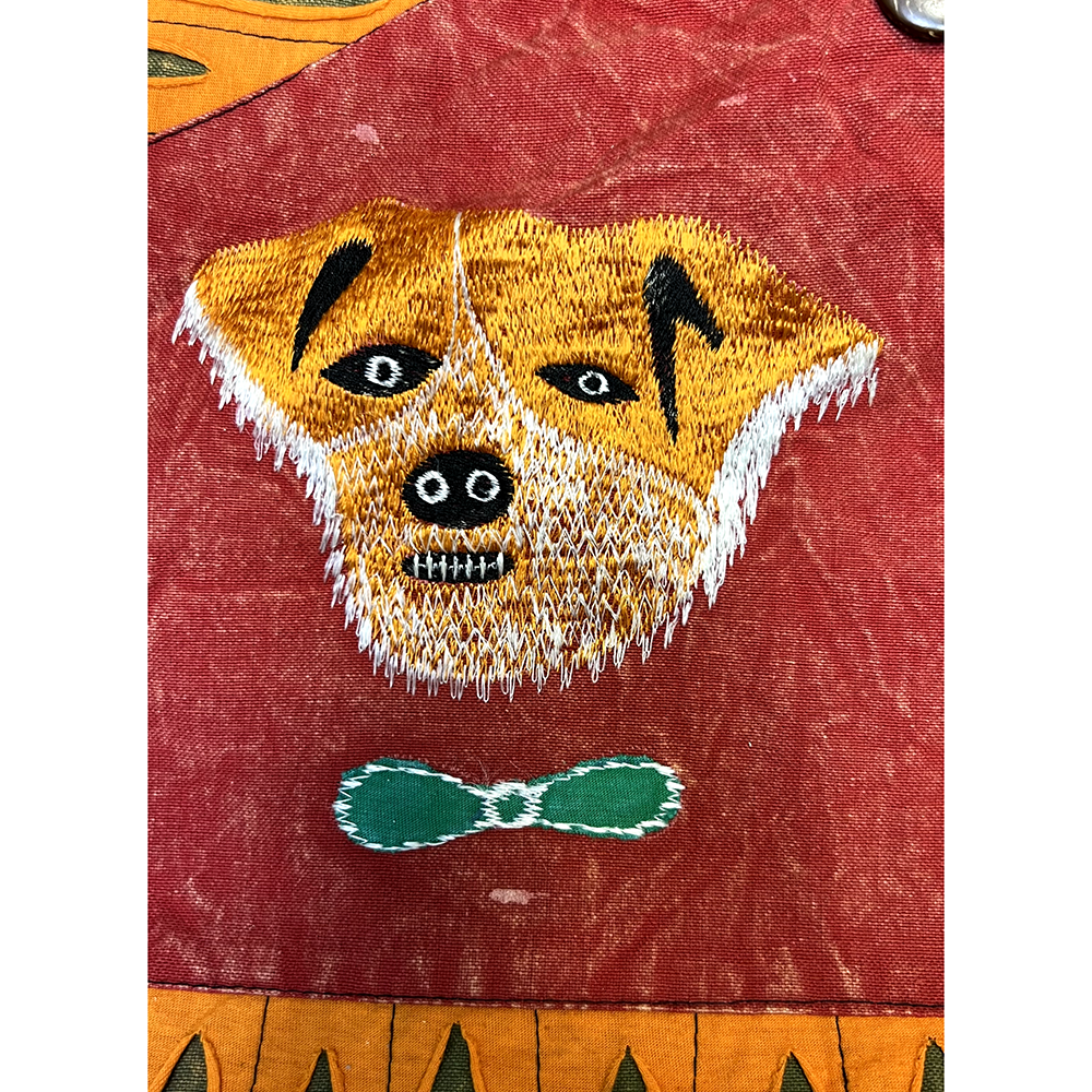 Dog Embroidered Hippie Hobo Bag - Image 2