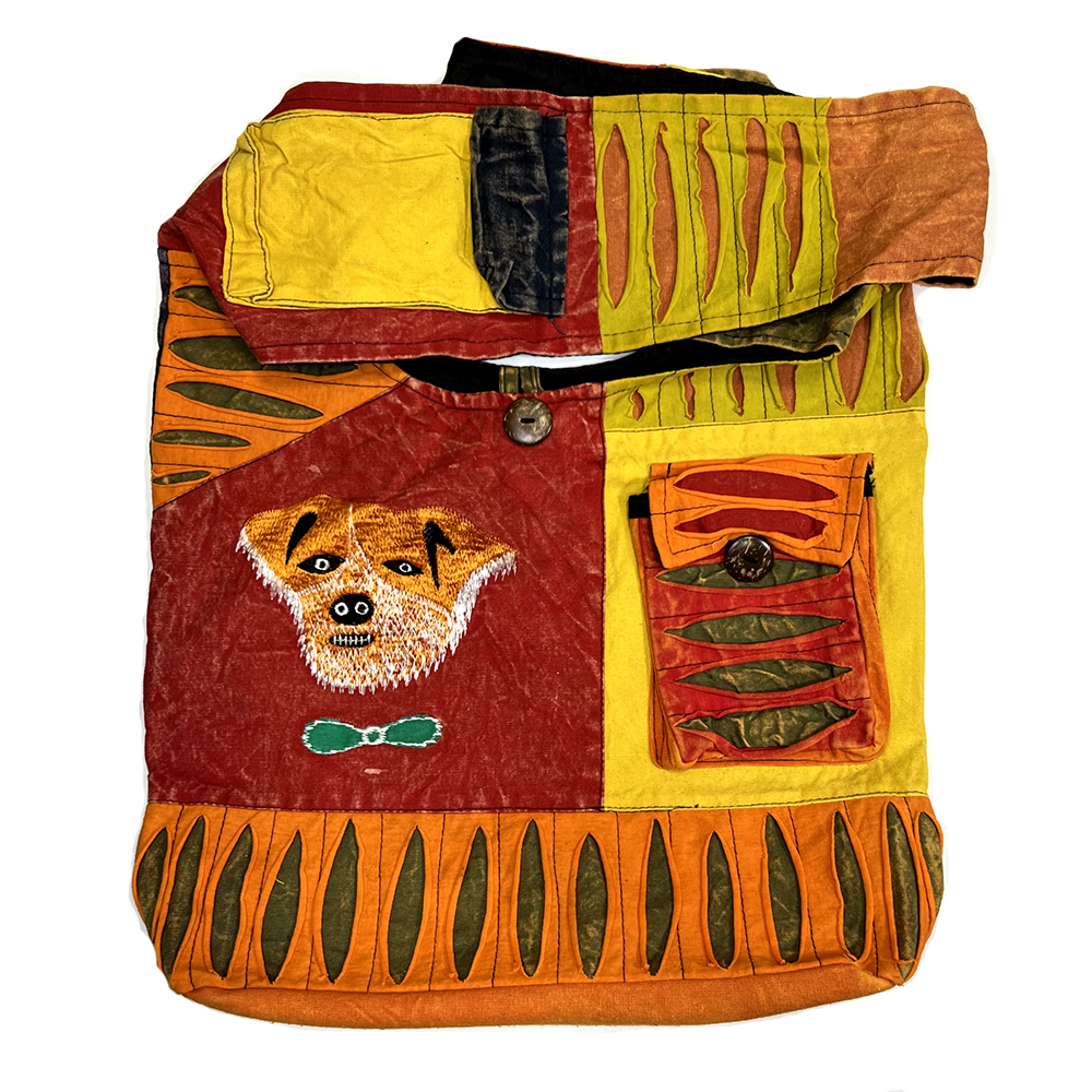 Dog Embroidered Hippie Hobo Bag