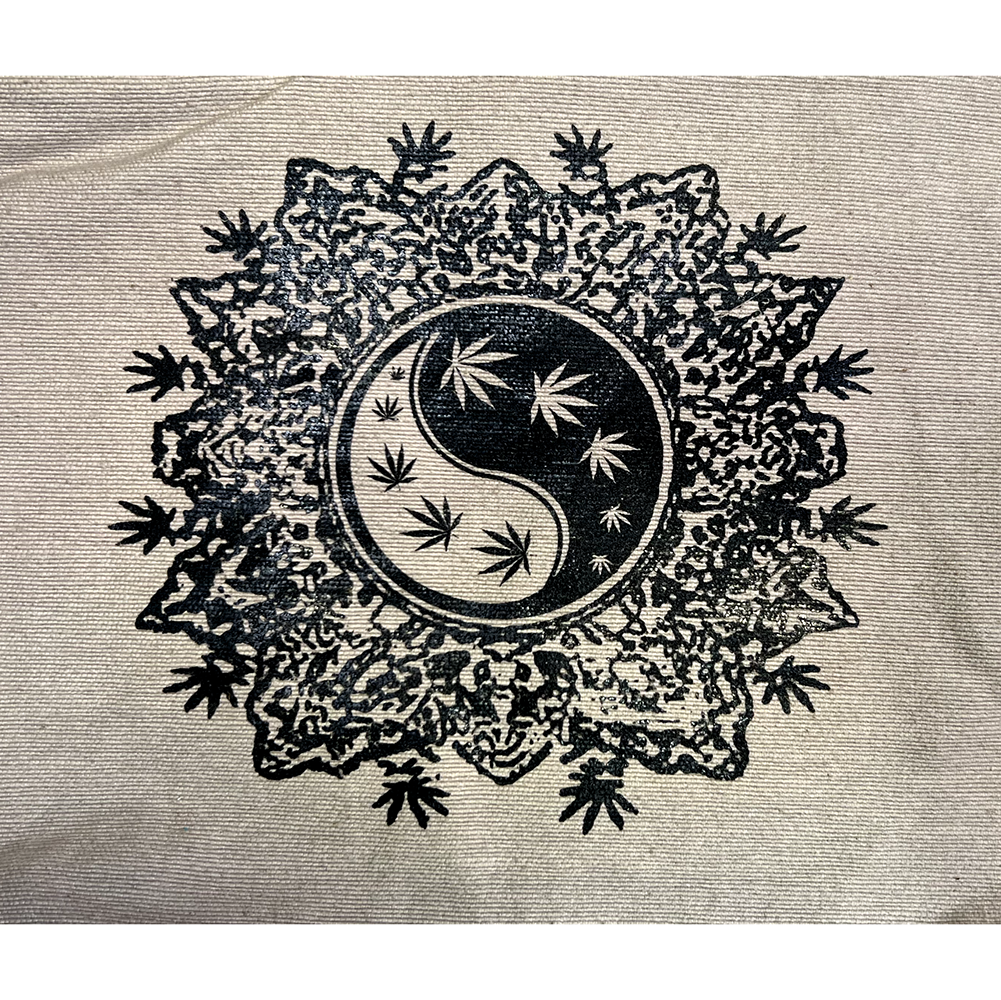 Bohemian Hobo Bag with Yin Yang & Hemp Leaf - Image 2