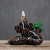 Rockery with Water Wheel Ceramic Backflow Incense Holder Waterfall Incense Burner, Reflux Burner, Handmade Ceramic, Home Décor for Meditation, Mini-Zen Experience Size: 10.5*8.5 cm VTrendz