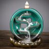 Circle with Waterfall Ceramic Backflow Incense Holder Waterfall Incense Burner, Reflux Burner, Handmade Ceramic, Home Décor for Meditation, Mini-Zen Experience Size: 11.5*9.5*16 cm VTrendz