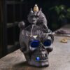 Skull & Dragon w/Light Ceramic Backflow Incense Holder Waterfall Incense Burner, Reflux Burner, Handmade Ceramic, Home Décor for Meditation, Mini-Zen Experience Size: 10.6*12*16 cm VTrendz