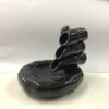 Cascading Fountain Black Ceramic Backflow Incense Holder Waterfall Incense Burner, Reflux Burner, Handmade Ceramic, Home Décor for Meditation, Mini-Zen Experience Size: 11.5*10*10 cm VTrendz