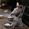 Teapot Ceramic Backflow Incense Holder Waterfall Incense Burner, Reflux Burner, Handmade Ceramic, Home Décor for Meditation, Mini-Zen Experience Size: 13.7*9*13.9 cm VTrendz
