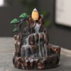 Mini-Rockery Ceramic Backflow Incense Holder Waterfall Incense Burner, Reflux Burner, Handmade Ceramic, Home Décor for Meditation, Mini-Zen Experience Size: 10.5*8.5 cm VTrendz