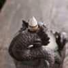 Skull & Dragon w/Light Ceramic Backflow Incense Holder Waterfall Incense Burner, Reflux Burner, Handmade Ceramic, Home Décor for Meditation, Mini-Zen Experience Size: 10.6*12*16 cm VTrendz