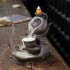 Teapot Ceramic Backflow Incense Holder Waterfall Incense Burner, Reflux Burner, Handmade Ceramic, Home Décor for Meditation, Mini-Zen Experience Size: 13.7*9*13.9 cm VTrendz