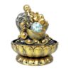 Lucky Buddha with Crystal Ball & LED Antique Resin Tabletop Waterfall Fountain 21 cm*21 cm*28 cm VTrendz