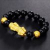 Black Color Feng Shui Charm Bracelet with Charms Prayer Beads, 10 mm stone beads VTrendz