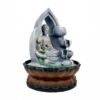 Buddha Lotus Tabletop Fountain with LED Light Antique Resin Tabletop Waterfall Fountain 21cm*21cm*28 cm VTrendz Tabletop Fountain