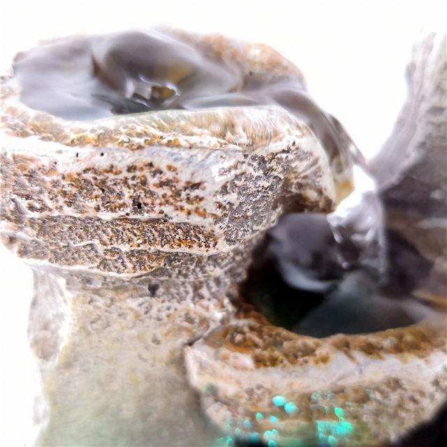 Small Rockery with LED Light Antique Resin Tabletop Waterfall Fountain 13cm*13cm*18 cm - Image 4