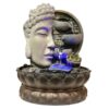 Buddha Side Face with Lotus Flower & LED Antique Resin Tabletop Waterfall Fountain 21 cm*21 cm*27 cm VTrendz