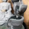 Buddha Lotus Tabletop Fountain with LED Light Antique Resin Tabletop Waterfall Fountain 21cm*21cm*28 cm VTrendz Tabletop Fountain