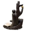 2 Hands w/Lotus Backflow Incense Holder Waterfall Incense Burner, Reflux Burner, Handmade Ceramic, Home Decor for Meditation, Mini-Zen Experience 15.5*8.5*18 cm VTrendz