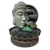 Buddha Side Face with Lotus Flower & LED Antique Resin Tabletop Waterfall Fountain 21 cm*21 cm*27 cm VTrendz