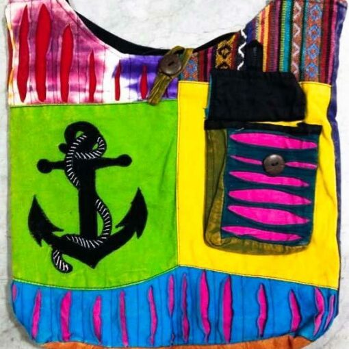 Hobo Hippie Bag With Anchor Embroidery
