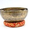 13 cm / 5.1" Full Moon 7 Metal Tibetan Gong Singing Bowl Handcrafted Singing Bowl for Meditation, Relaxation & Healing with Wooden Mallet VTrendz