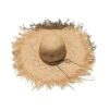 Natural Straw Hat with Fringe & Black Ribbon Trendy Beach Hats For Men/Women; Adult One Size Fits Most (22-23 inches), adjustable size VTrendz