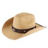 Cowboy Straw Hat For Men/Women Unisex Attractive Hat with Leather Strap; Adult One Size Fits Most (22-23 inches), adjustable size VTrendz