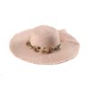 Straw Hat with Flower and Fringe Brim; Adult One Size Fits Most (22-23 inches), adjustable size VTrendz