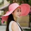 Wide Eaves-brimmed Bucket Foldable Ladies Trendy Summer Straw Woven Panama Sunshade Woven Beach Hat; Adult One Size Fits Most (22-23 inches), adjustable size VTrendz