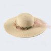 Straw Hat with Flower and Fringe Brim; Adult One Size Fits Most (22-23 inches), adjustable size VTrendz