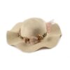 Straw Hat with Flower and Even Brim; Adult One Size Fits Most (22-23 inches), adjustable size VTrendz