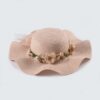 Straw Hat with Flower and Even Brim; Adult One Size Fits Most (22-23 inches), adjustable size VTrendz
