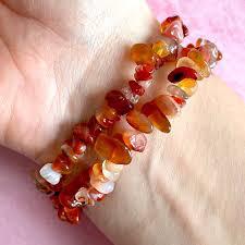 Red Aventurine Stone Chips Bracelet Natural Stones - Image 2