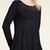 16879L- Long Sleeve Knit Top with Stones VTrendz