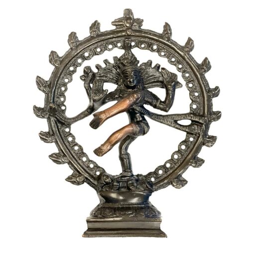 Shiva Natraj/ Cosmic Dancer Brass Antique Finish Statue, 6.5"